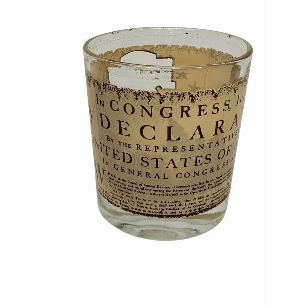 Vintage 1776 Patriotic Declaration Of Independence Whisky Bourbon Rocks Glasses